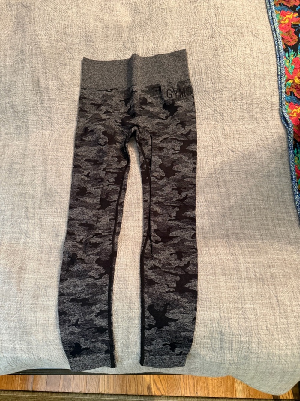 Gymshark Black and Gray Camo Leggings
